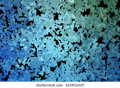 Dark Blue, Green vector background with abstract shapes. Colorful chaotic forms with gradient in modern style. Simple design for your web site.