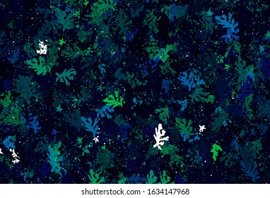 Dark Blue, Green vector background with abstract shapes. Decorative design in abstract style with random forms. Background for a cell phone.