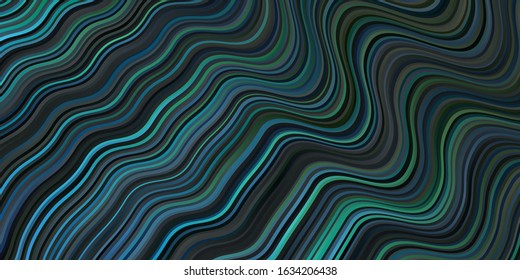 Dark Blue, Green vector background with curves. Colorful illustration, which consists of curves. Template for your UI design.