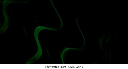 Dark Blue, Green vector background with curves. Illustration in abstract style with gradient curved.  Pattern for websites, landing pages.
