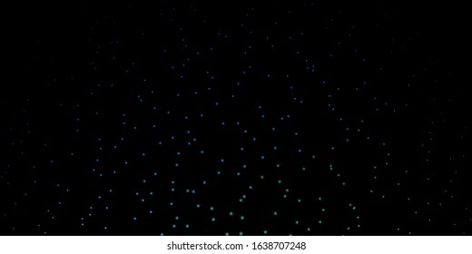 Dark Blue, Green vector background with colorful stars. Decorative illustration with stars on abstract template. Pattern for websites, landing pages.