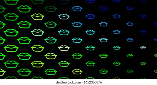 Dark Blue, Green vector background with woman symbols. Simple design in abstract style with women’s rights activism. Design for International Women’s Day.