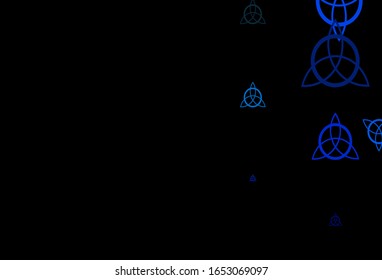 Dark Blue, Green vector background with occult symbols. Retro design in abstract style with witchcraft forms. Background for esoteric, mystic designs.
