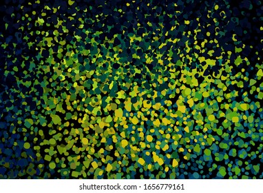 Dark Blue, Green vector background with abstract shapes. Colorful chaotic forms with gradient in modern style. Elegant design for wallpapers.