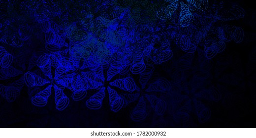 Dark blue, green vector background with bubbles. Abstract decorative design in gradient style with bubbles. Pattern for booklets, leaflets.