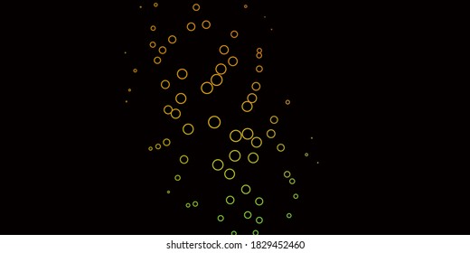 Dark Blue, Green vector background with circles. Abstract decorative design in gradient style with bubbles. Design for posters, banners.