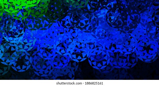 Dark blue, green vector background with triangles. Magnificent abstract illustration with triangular shapes , forms. Pattern for wallpapers.