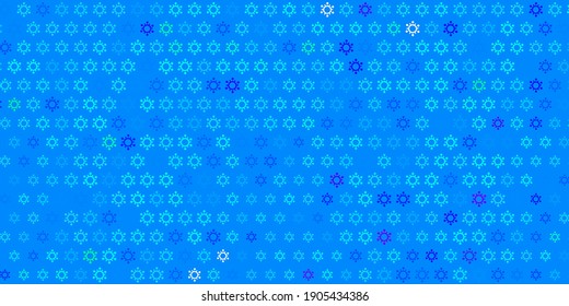 Azul oscuro, fondo vectorial verde con símbolos covid-19. Diseño simple en estilo abstracto con formas de infección. Fondo de escritorio para la protección de la salud.