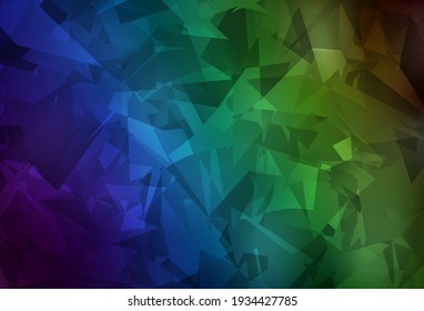Azul oscuro, fondo vectorial verde con polígonos abstractos. Ilustración con formas gradientes coloridas en estilo abstracto. Fondo para un teléfono móvil.