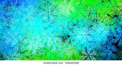Azul oscuro, fondo vectorial verde con burbujas. Ilustración colorida con puntos de degradado en estilo natural. Patrón para papeles pintados, cortinas.