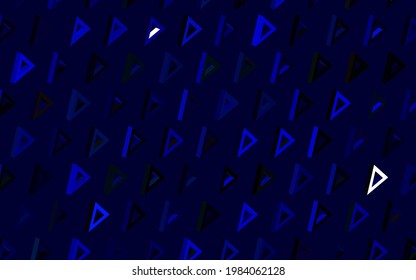 Azul oscuro, fondo vectorial verde con triángulos. Ilustración con un conjunto de triángulos coloridos. Patrón de folletos y folletos