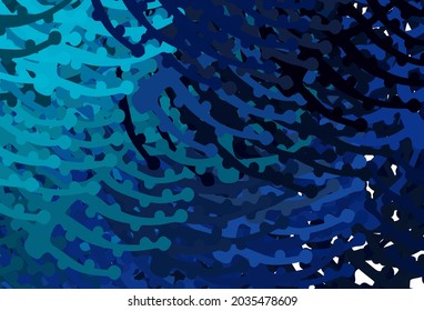 Dark Blue, Green vector background with abstract shapes. Modern abstract illustration with colorful random forms. Elegant design for wallpapers.