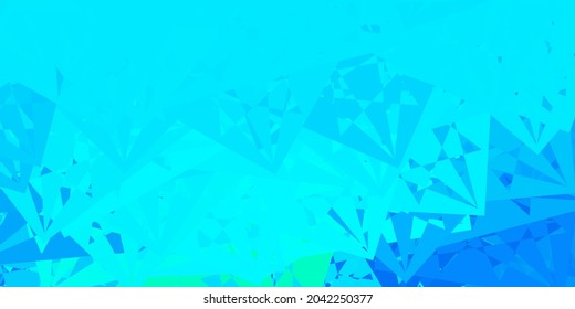 Azul oscuro, fondo vectorial verde con formas poligonales. Ilustración abstracta sobresaliente con una gama de triángulos coloridos. Diseño para sus fondos de escritorio.
