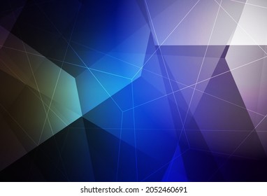 Dark Blue, Green vector background with triangles. Modern abstract illustration with colorful triangles. Simple design for your web site.