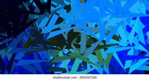 Dark blue, green vector background with triangles. Smart abstract illustration with triangle forms in modern style. Pattern for promotions.