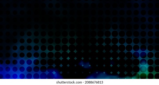 Dark Blue, Green vector background with bubbles. Abstract colorful disks on simple gradient background. Pattern for websites.