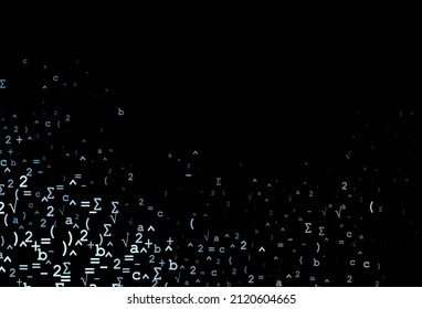 Dark Blue, Green vector background with Digit symbols. Modern geometrical illustration with numerals. Pattern for ads, booklets, leaflets of education.