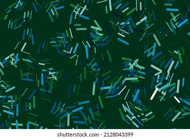 Dark blue, green vector background with straight lines. Blurred decorative design in simple style with lines. Best design for your ad, poster, banner.