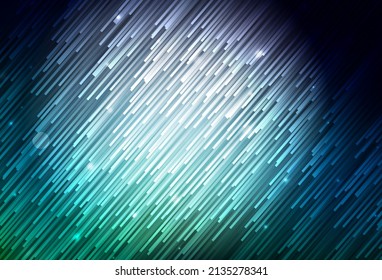 Dark Blue, Green vector background with stright stripes. Glitter abstract illustration with colorful sticks. Pattern for your busines websites.