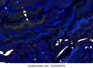 Dark Blue, Green vector background with wry lines. Colorful illustration in abstract style with gradient. Simple template for your design.