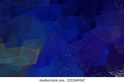 Azul oscuro, fondo vectorial verde con líneas curvas. Ilustración creativa en estilo de semitono con gradiente. Diseño de negocio para afiches, banners.
