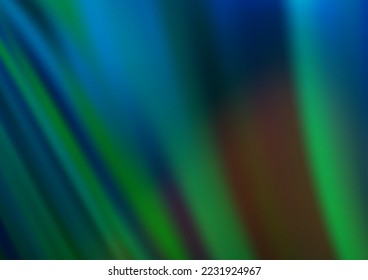 Dark Blue, Green vector background with bent ribbons. Colorful abstract illustration with gradient lines. Pattern for your business design.