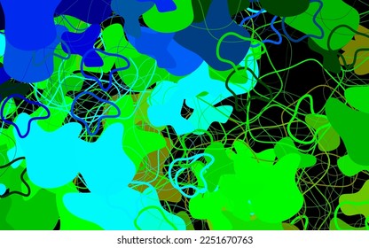 Dark Blue, Green vector background with abstract shapes. Decorative design in abstract style with random forms. Best smart design for your business.