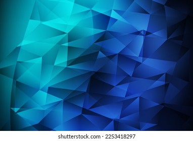 Dark Blue, Green vector background with triangles. Triangles on abstract background with colorful gradient. Background for a cell phone.