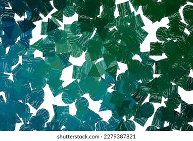 Dunkelblau, grüner Vektorhintergrund mit Dreiecken, Kreisen, Würfeln. Abstrakte Farbverlauf-Illustration mit Kreisen, Dreiecken, Würfeln. Das beste Design für Ihre Anzeige, Ihr Poster, Ihr Banner.