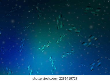 Dark Blue, Green vector background in Xmas style. Abstract gradient illustration with colorful Christmas things. Template for lettering, typography.