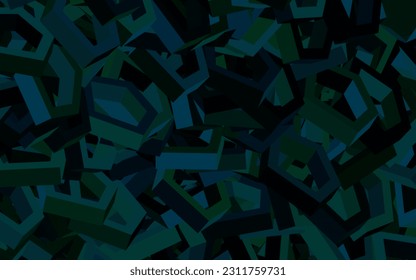Dunkelblau, grüner Vektorhintergrund mit Hexagons. Illustration mit einer Reihe von bunten Hexagons. Muster für Ihre Anzeige, Broschüren.