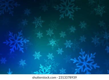 Dark Blue, Green vector background in Xmas style. A Smart Illustration with gradient Christmas elements. Smart design for promotion of university.