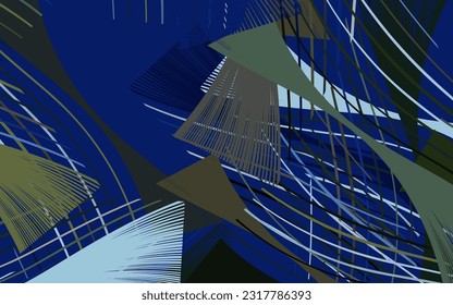 Azul oscuro, fondo vectorial verde con líneas.
