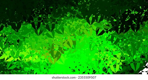 Azul oscuro, fondo vectorial verde con triángulos. Magnífica ilustración abstracta con formas triangulares, formas. Patrón de fondo de pantalla.