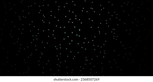 Dark Blue, Green vector background with small and big stars. Colorful illustration with abstract gradient stars. Theme for cell phones.