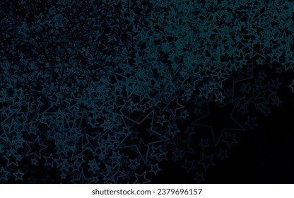 Dark Blue, Green vector background with colored stars. Stars on blurred abstract background with gradient. Smart design for your business advert.