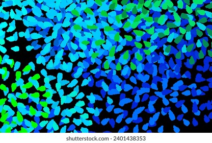 Dark Blue, Green vector background with abstract shapes. Decorative design in abstract style with random forms. Modern design for your business card.