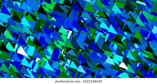 Dark Blue, Green vector background with polygonal forms. Triangle shapes with colorful gradient in abstract style. An easy addition to your commertials.