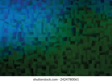 Dark Blue, Green vector background with rectangles. Rectangles on abstract background with colorful gradient. Best design for your ad, poster, banner.