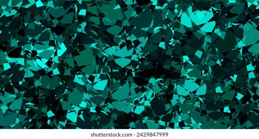 Azul oscuro, fondo de vector verde con triángulos. Ilustración con formas abstractas de triángulos de colores. Diseño para tus fondos de pantalla.