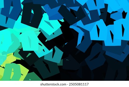Dark Blue, Green vector background with set of hexagons. Colorful hexagons on blur backdrop. Pattern for landing pages.