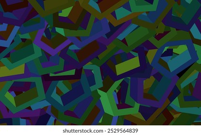 Azul oscuro, fondo de Vector verde con conjunto de hexágonos. Diseño en estilo abstracto con hexágonos. Nueva Plantilla para tu libro de marca.