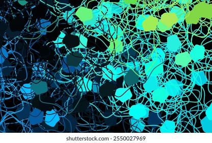 Dark Blue, Green vector background with abstract shapes. Illustration with colorful gradient shapes in abstract style. Simple design for your web site.