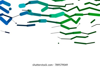 Dark Blue, Green vector background with straight lines. Capsules on blurred abstract background with gradient. Smart design for your business advert.