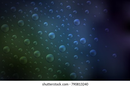 Dark Blue, Green vector background with dots. Illustration with set of shining colorful abstract circles. Completely new template for your brand book.