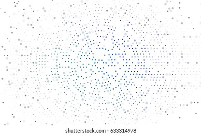 Dark Blue, Green vector banner with circles, spheres. Abstract spots. Background of Art bubbles in halftone style with colored gradient.