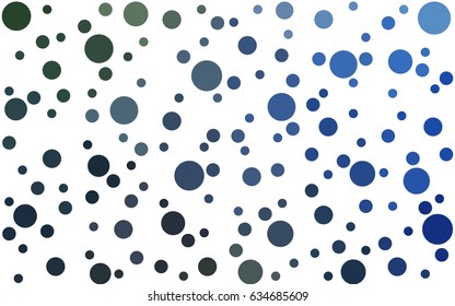 Dark Blue, Green vector banner set of circles, spheres. Donuts Background. Creative Design Templates. Technology halftone illustration.