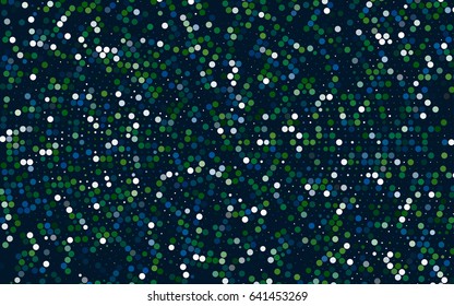 Dark Blue, Green vector banner with circles, spheres. Abstract spots. Background of Art bubbles in halftone style with colored gradient.