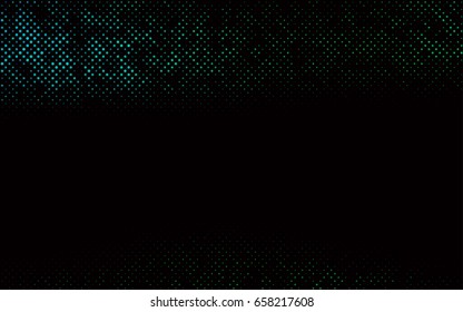 Dark Blue, Green vector banner with circles, spheres. Abstract spots. Background of Art bubbles in halftone style with colored gradient.