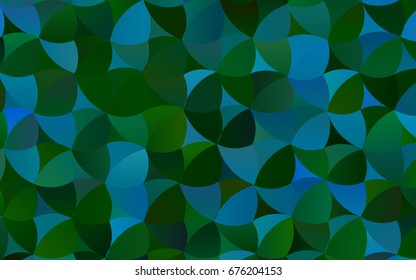 Dark Blue, Green vector banner with circles, spheres. Abstract spots. Background of Art bubbles in halftone style with colored gradient.